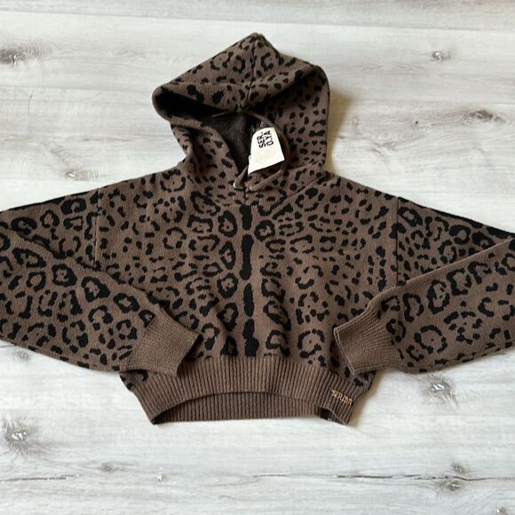 SER.O.YA CHEETAH JACQUARD PARSON HOODIE SMALL NWT in packaging - Picture 7 of 7